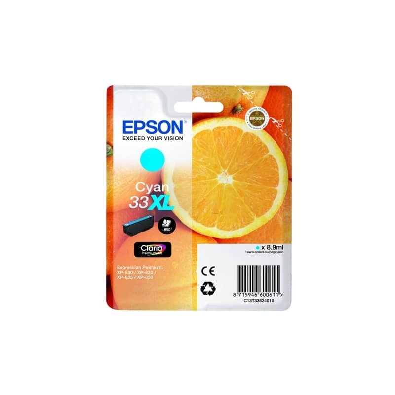 Cartuccia inkjet alta capacità Arance T33XL Epson ciano C13T33624012