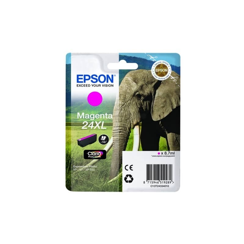 Cartuccia inkjet alta capacità Elefante 24XL Epson magenta C13T24334012