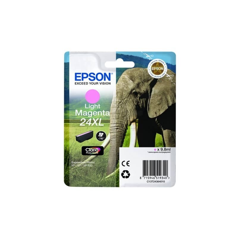 Cartuccia inkjet alta capacità Elefante 24XL Epson magenta chiaro C13T24364012
