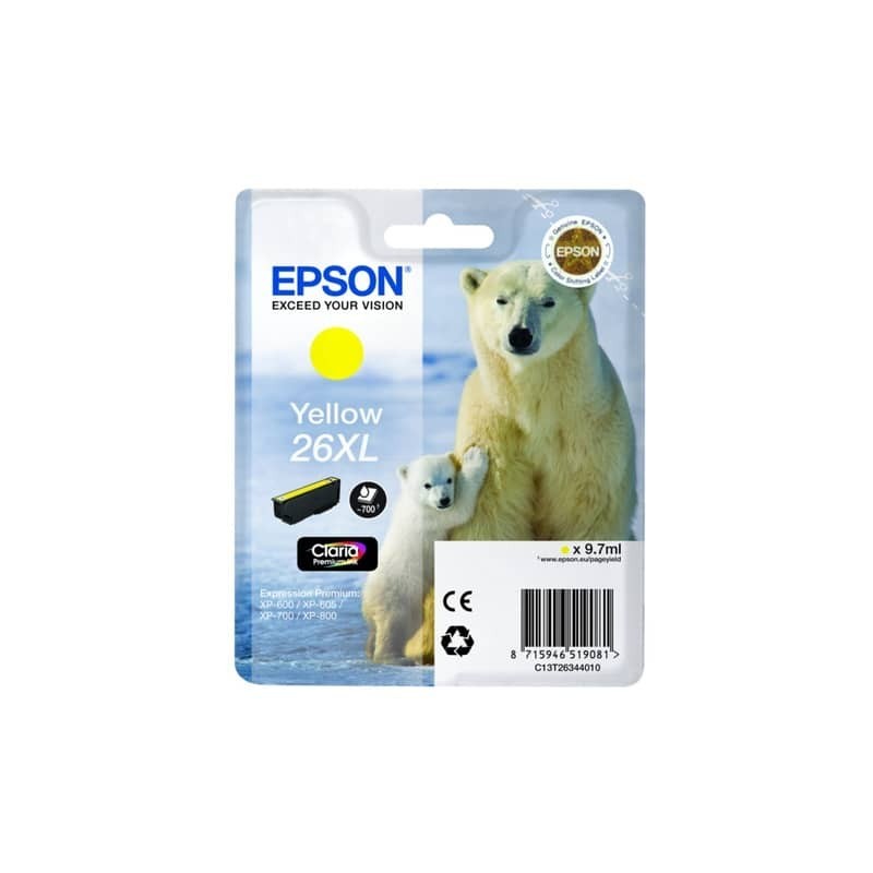 Cartuccia inkjet alta capacità Orso polare 26XL Epson giallo C13T26344012