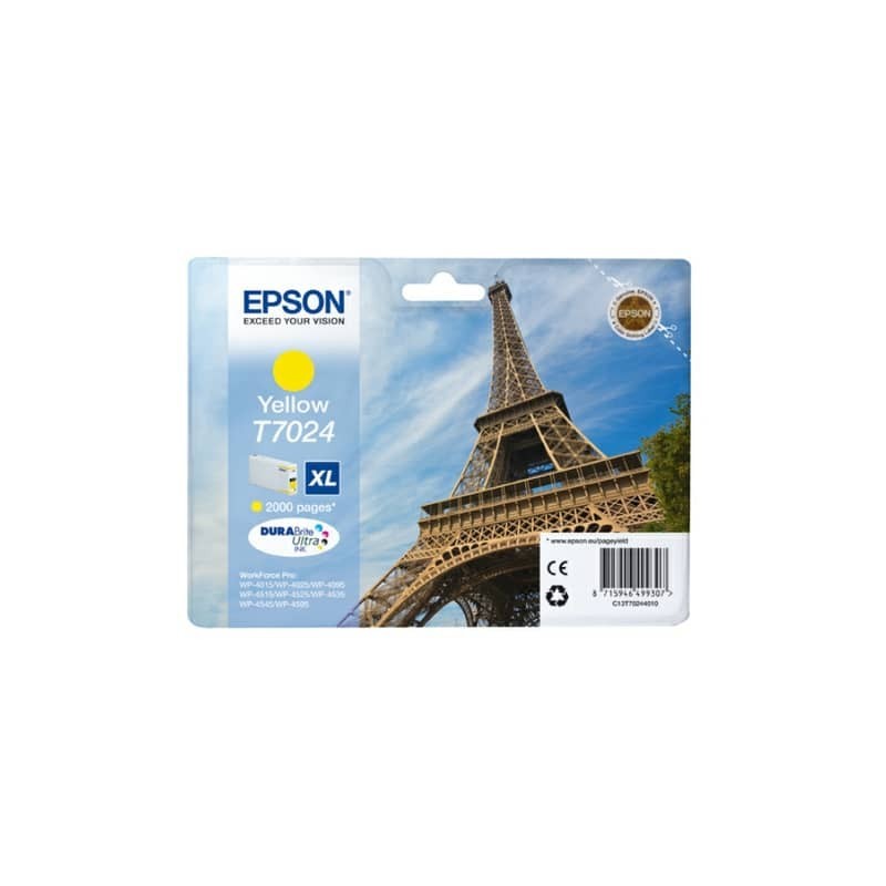 Cartuccia inkjet alta capacità ink pigmentato blister RS T7024 Epson giallo C13T70244010