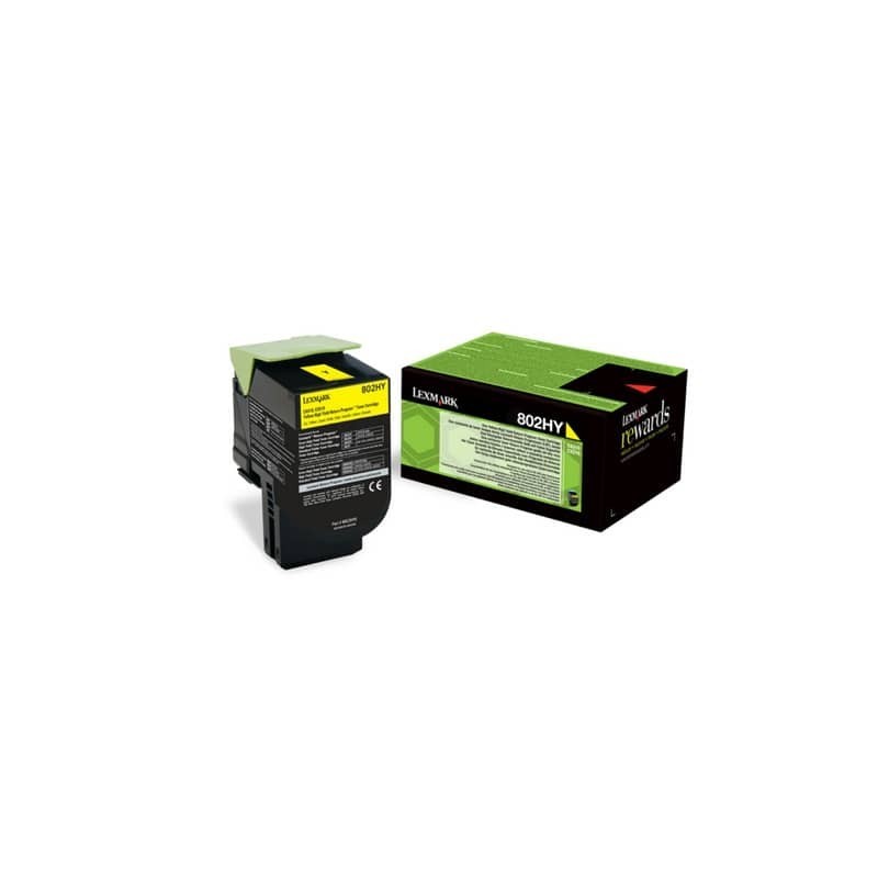Toner alta resa return program 802HY Lexmark giallo 80C2HY0