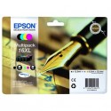 Cartucce inkjet alta capacità ink pigmentato Penna e Cruciverba 16XL Epson n+c+m+g Conf. 4 - C13T16364012