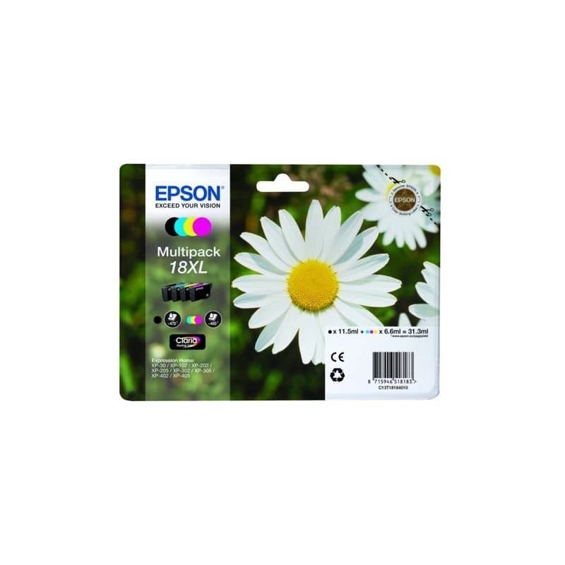 cartucce inkjet alta capacità Margherite 18XL Epson n+c+m+g Conf. 4 - C13T18164012
