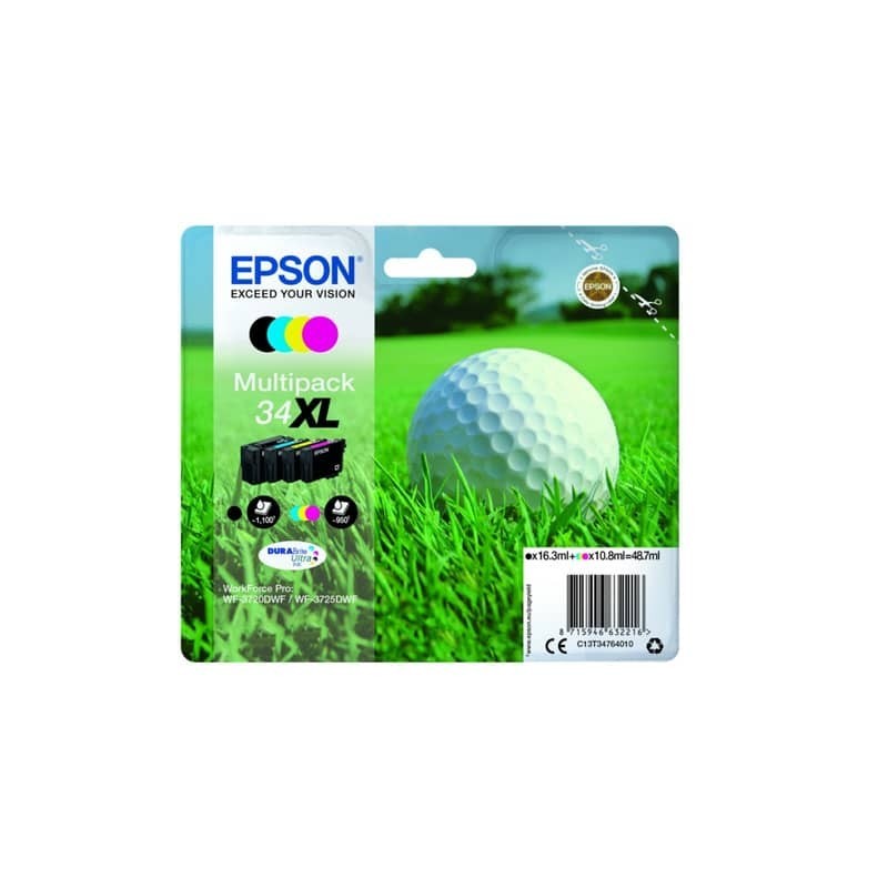 Cartucce inkjet alta capacità Pallina da golf 34XL Epson n+c+m+g Multipack - C13T34764010