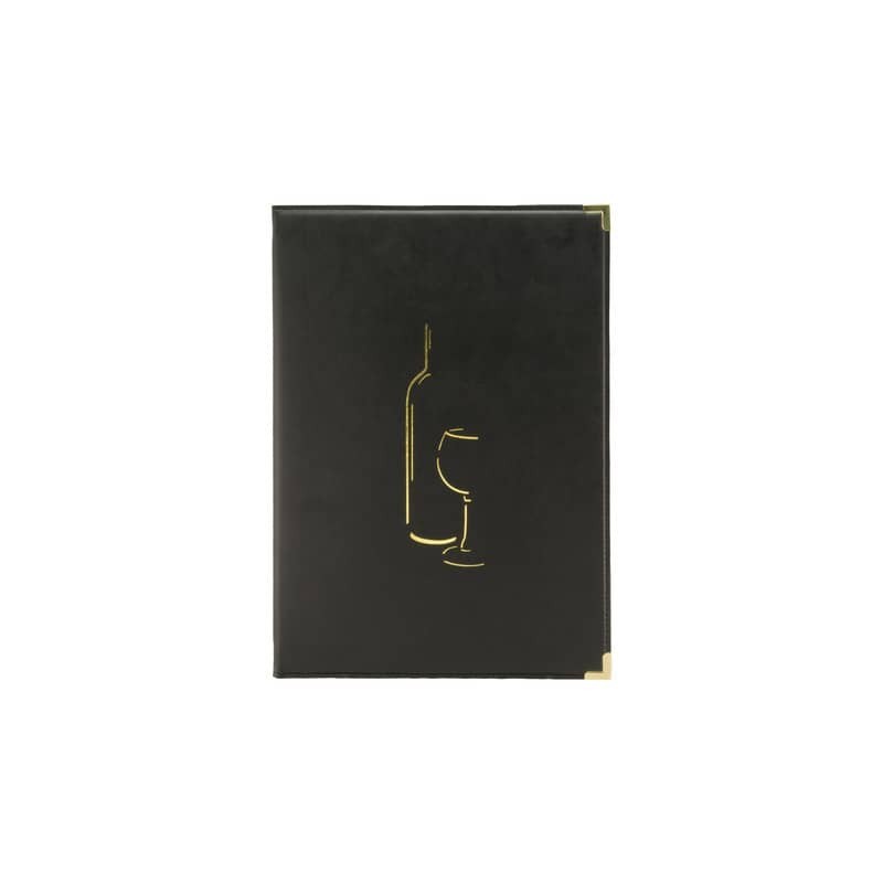 Carta vini Securit® Classic in similpelle A4 nero MC-CRWC-BL