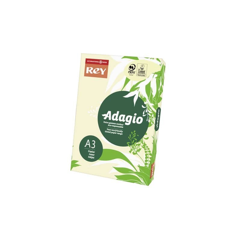 Carta colorata A3 Sylvamo Rey Adagio 80 g/m² avorio 93 - Risma da 500 fogli - ADAGI080X667