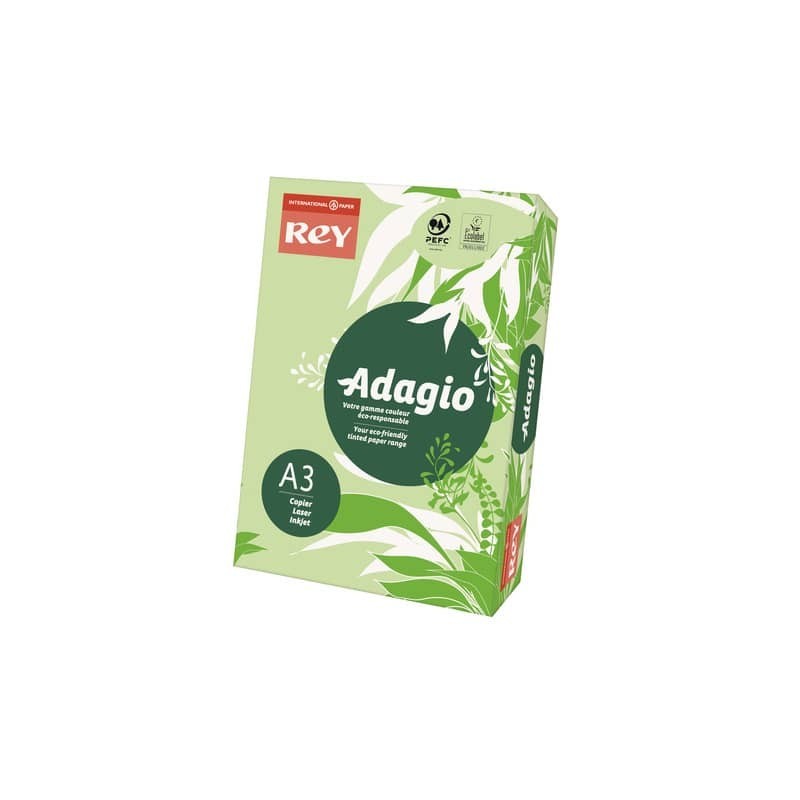 Carta colorata A3 Sylvamo Rey Adagio 80 g/m² verde 81 - Risma da 500 fogli - ADAGI080X683