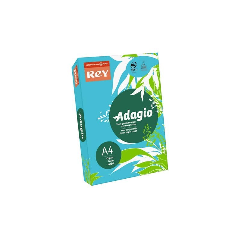 Carta colorata A4 Sylvamo Rey Adagio 160 g/m² blu intenso 51 - Risma da 250 fogli - ADAGI160X470