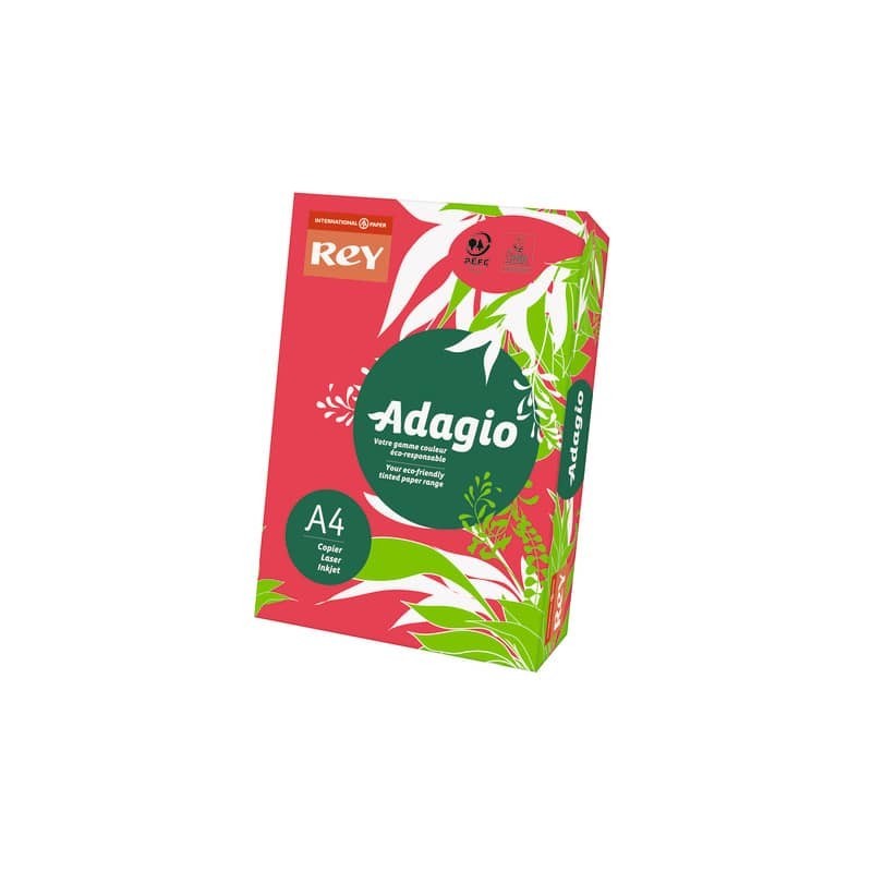 Carta colorata A4 Sylvamo Rey Adagio 160 g/m² rosso intenso 22 - Risma da 250 fogli - ADAGI160X462