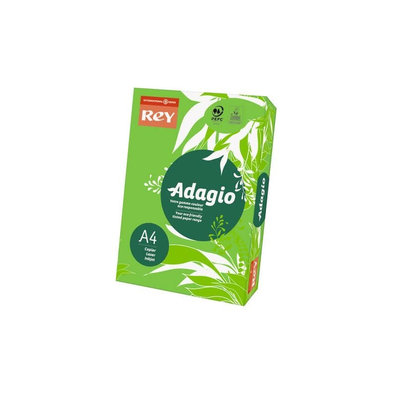 Carta colorata A4 Sylvamo Rey Adagio 160 g/m² verde intenso 52 - Risma da 250 fogli - ADAGI160X457