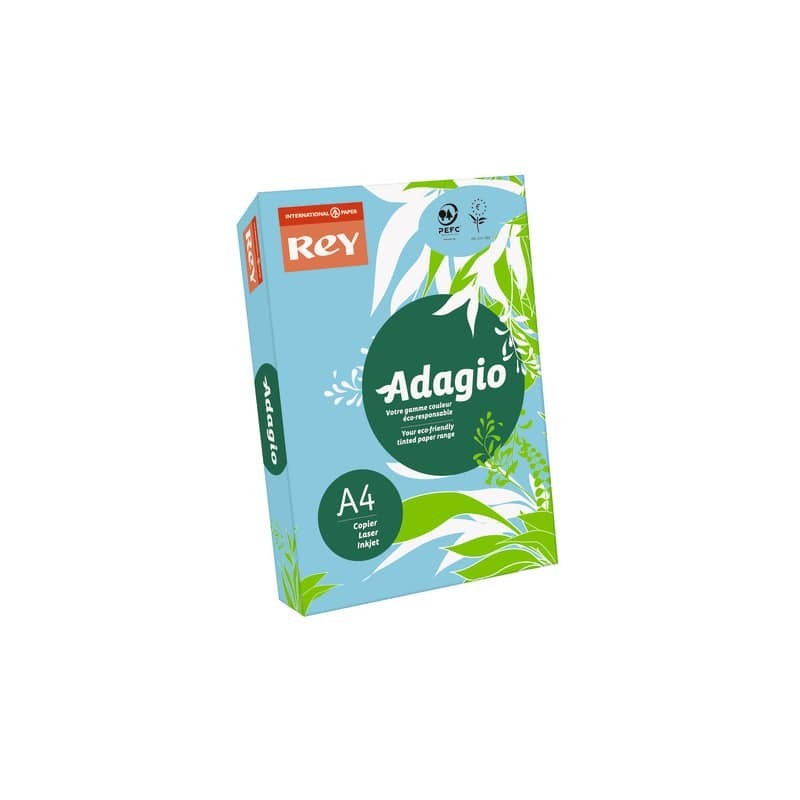 Carta colorata A4 Sylvamo Rey Adagio 80 g/m² blu tenue 48 - Risma da 500 fogli - ADAGI080X623
