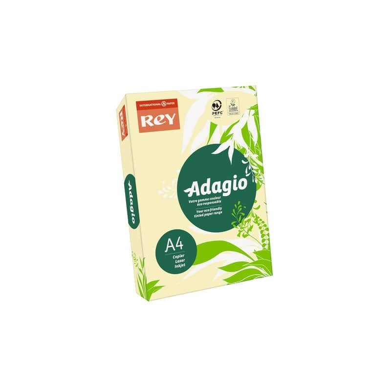 Carta colorata A4 Sylvamo Rey Adagio 80 g/m² giallo canarino 03 - Risma da 500 fogli - ADAGI080X626