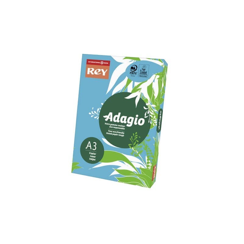 Carta colorata A3 Sylvamo Rey Adagio 160 g/m² blu - Risma da 250 fogli - ADAGI160X501