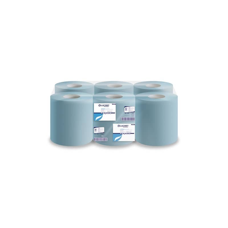 Asciugamani industriali multiuso 2 veli Lucart blu 19,9 cm x 139,8 m 6 rotoli da 466 strappi - 852105