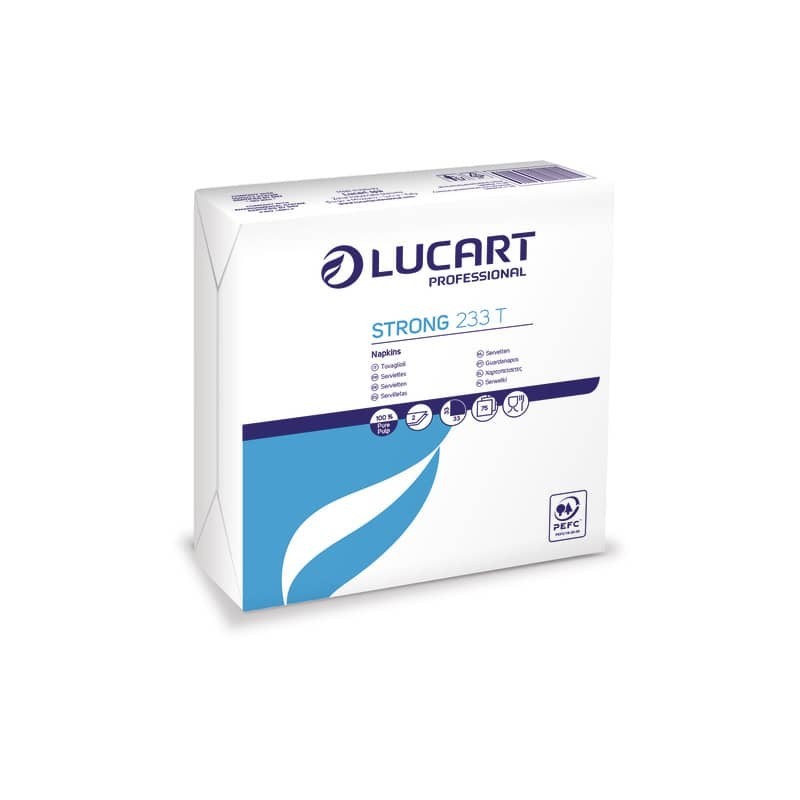 Tovaglioli di carta Lucart Strong 233 T 2 veli Conf. da 75 pezzi - 832001J (Conf.2)