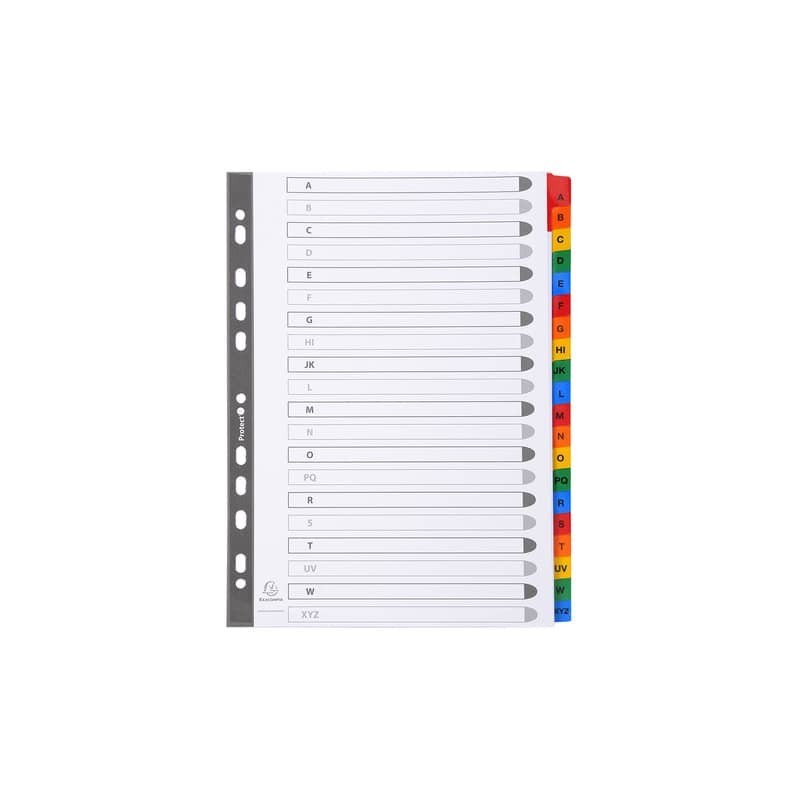 Intercalari stampati in digitale Exacompta Protect'o cartoncino A4 160g/mq 20 tasti AZ - 1111E (Conf.10)
