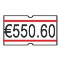 Rotolo da 1200 etichette per prezzatrice Printex rettangolari 21x12 mm bianco/rosso permanenti conf. 10 rotoli