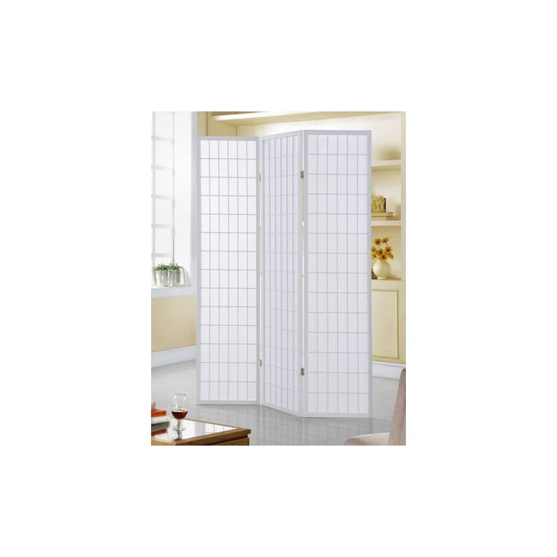 Paravento a 3 ante Serena Group in legno e carta di riso bianco 130,5x178 cm NY1004-3