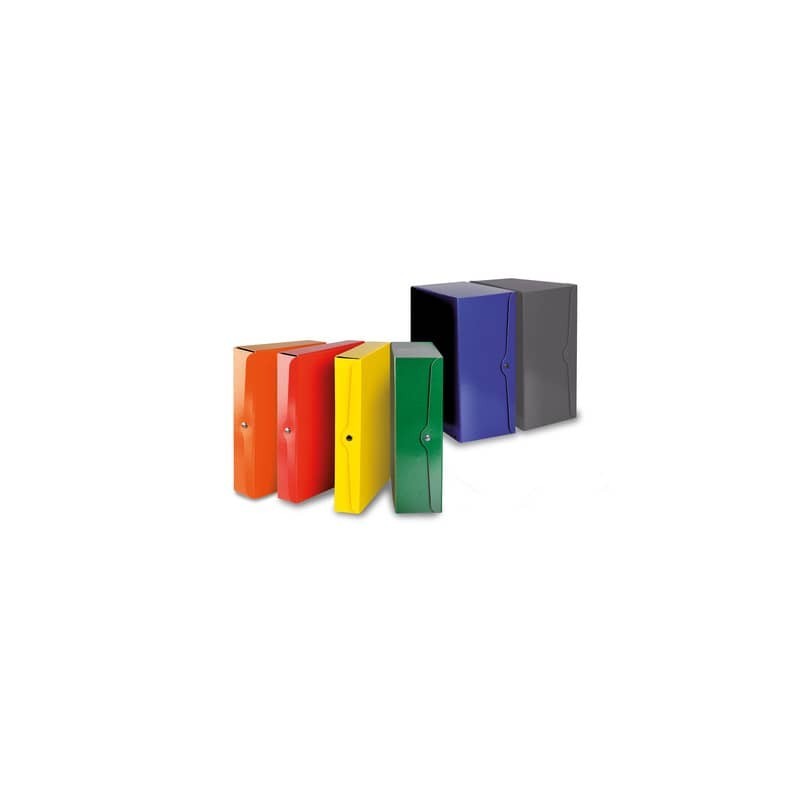 Portaprogetti con bottone EURO-CART presspan monolucido 25x35 cm dorso 6 cm giallo - CP06GI_DESK