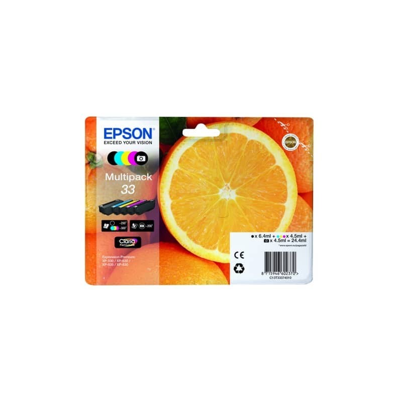 Cartucce inkjet Arance T33 Epson 5 colori Conf. 5 - C13T33374011