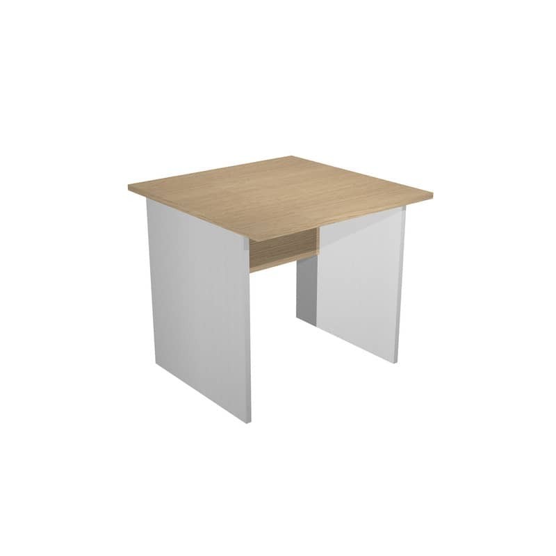 Scrivania piano rovere 80x80xH.72 cm gamba a pannello in melaminico grigio linea Presto Artexport - 001PAN/C5