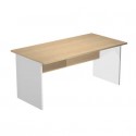 Scrivania piano rovere 160x80xH.72 cm gambe a pannello in melaminico grigio linea Presto Artexport - 003PAN/C5