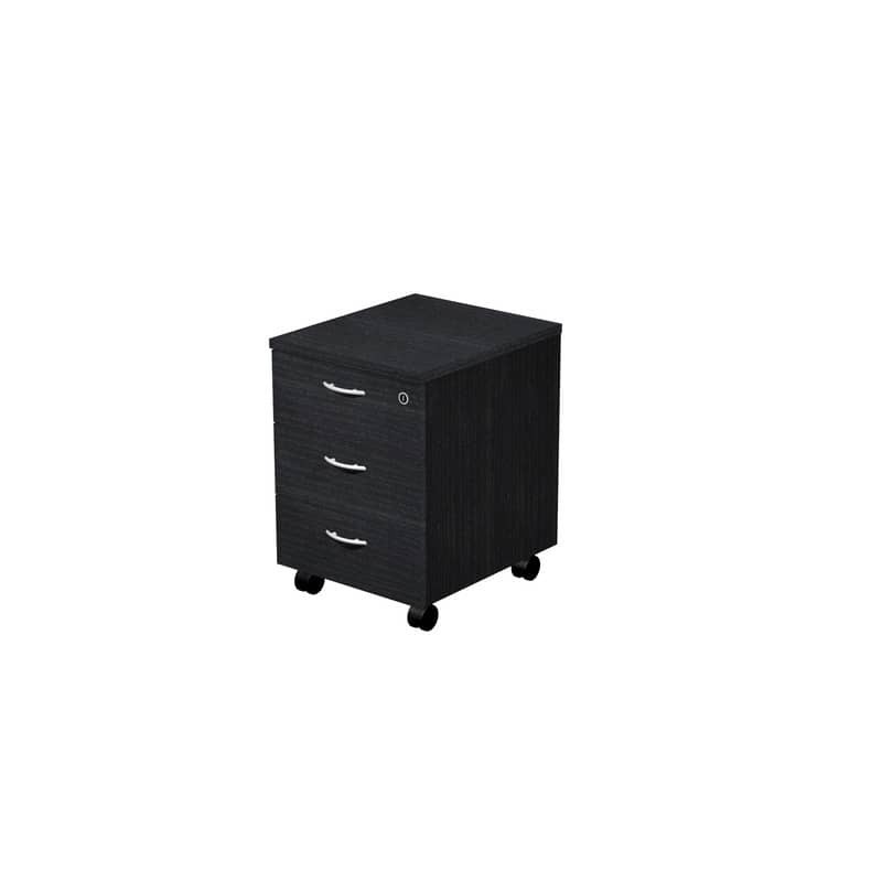 Cassettiera a tre cassetti montata nero venato frassino 41,8x52xH.59,5 cm linea Presto Artexport - 60019/8