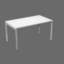 Scrivania piano bianco 140x80xH.72,5 cm gamba a ponte in metallo grigio linea Presto Venere Plus  Artexport - 662/3