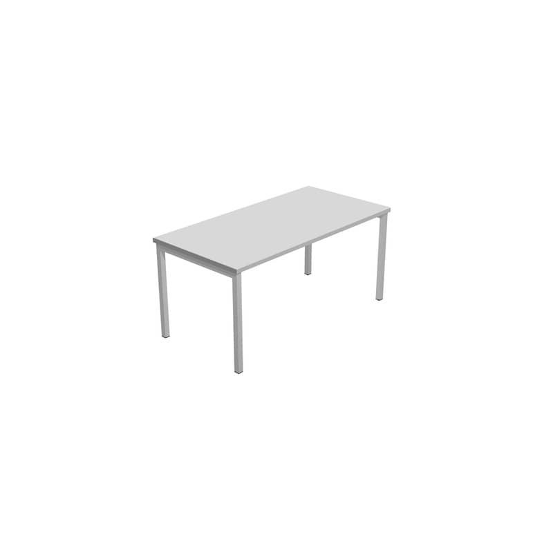 Scrivania piano grigio 180x80xH.72,5 cm gamba a ponte in metallo grigio linea Presto Venere Plus  Artexport - 665/9