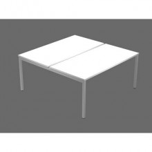 Scrivania Bench doppia piano bianco 140x164x72,5 cm gamba a ponte in metallo grigio Presto Venere Plus - 662B-NOPAR/3