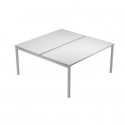 Scrivania Bench doppia piano grigio 140x164x72,5 cm gamba a ponte in metallo grigio Presto Venere Plus - 662B-NOPAR/9