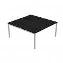 Scrivania Bench doppia piano nero venato frassino 160x164x72,5 cm gamba a ponte metallo Presto Venere Plus 663B-NOPAR/8
