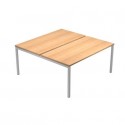 Scrivania Bench doppia piano faggio 180x164x72,5 cm gamba a ponte in metallo grigio Presto Venere Plus - 665B-NOPAR/6