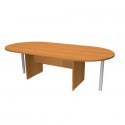 Tavolo riunione ovale noce chiaro 220x110xH.72 cm gamba a pannello in tinta linea Presto Artexport - TR-220/4