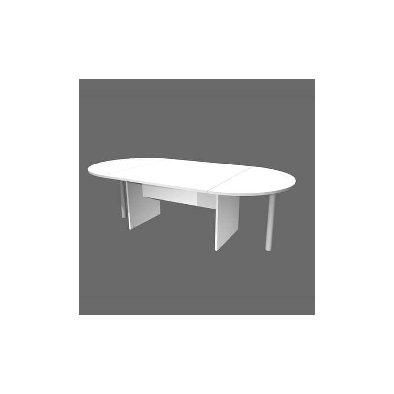 Tavolo riunione ovale bianco 220x110xH.72 cm gamba a pannello in tinta linea Presto Artexport - TR-220/3