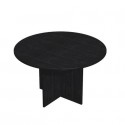 Tavolo riunione rotondo nero venato frassino Ø120xH.72 cm gamba a pannello melaminico in tinta linea Presto60121/8