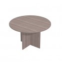Tavolo riunione rotondo frassino toscano Ø120xH.72 cm gamba a pannello in melaminico in tinta linea Presto 60121/F