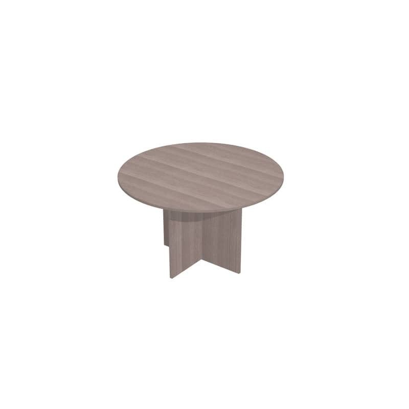 Tavolo riunione rotondo frassino toscano Ø120xH.72 cm gamba a pannello in melaminico in tinta linea Presto 60121/F