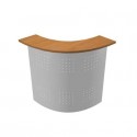 Sopralzo reception angolare 90° noce 90° 96,5x96,5x115h cm pannello metallo grigio Presto Artexport - BA/4