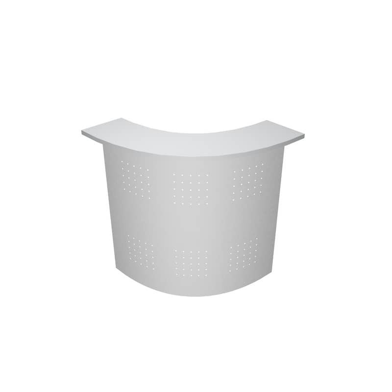 Sopralzo reception angolare 90° grigio 90° 96,5x96,5x115h cm pannello metallo grigio Presto Artexport - BA/9