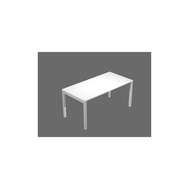 Scrivania open space piano bianco 140x80x72,5 cm gamba a ponte in metallo grigio Bridge Artexport SOL140/3-AA