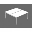Bench doppio piano bianco 120x168xH.72,5 cm gamba a ponte in metallo grigio alluminio Bridge Artexport BENCH12/3-AA