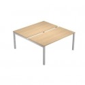 Bench doppio piano rovere 180x168xH.72,5 cm gamba a ponte in metallo grigio alluminio Bridge Artexport BENCH16/J-AA
