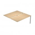 Postazione aggiuntiva doppia Bench rovere 160x168x72,5 cm gamba a ponte in metallo bianco Bridge BENCH16-S/C-AM