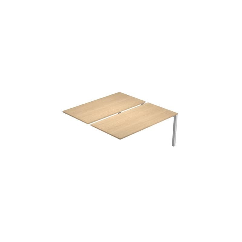 Postazione aggiuntiva doppia Bench rovere 160x168x72,5 cm gamba a ponte in metallo bianco Bridge BENCH16-S/C-AM