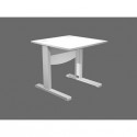 Scrivania piano bianco 80x80xH.73 cm con Modesty Panel gamba a L in metallo grigio alluminio Flex - URB/V-80 + MOD/3