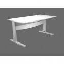 Scrivania piano bianco 120x80xH.73 cm con Modesty Panel gamba a L in metallo grigio alluminio Flex URB/V-120 + MOD/3