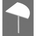 Raccordo angolare 90° bianco 80x80xH.73 cm gamba sezione tonda in metallo grigio alluminio Flex Artexport - 90E + 60011/3