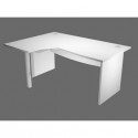 Scrivania ad angolo Compact piano bianco 160x120xH.73 cm gamba a pannello in melaminico + supporto metal lato sinstro